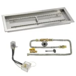 Rectangular Drop-In Fire Pit Kit AWEIS Ignition - Electronic Ignition System and Gas Connections