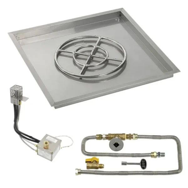 Square Drop-In Fire Pit Kit AWEIS Ignition (electronic Ignition)