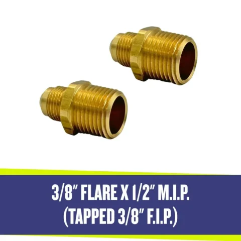 AFP Two 3/8-Inch Flare- 1/2-Inch MIP