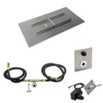 Flat Rectangular Fire Pit Kit with Spark Ignition - American Fire Glass