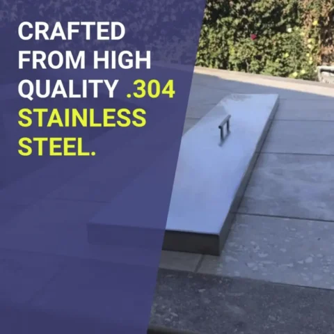 A stainless steel Fire Pit Lid on a fire pit
