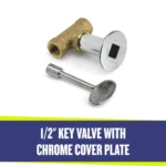 1/2" Key Valve with Chrome Cover Plate