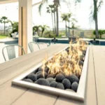 Alameda Fire Pit Table Wooden Top Powder Coated The Outdoor Plus