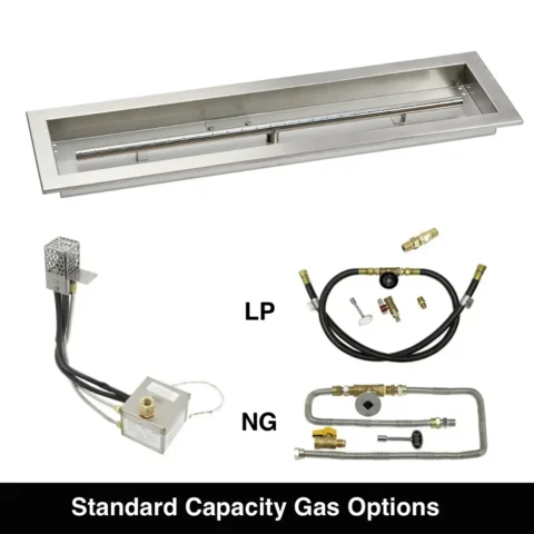 Linear Drop-In Fire Pit Kit AWEIS Ignition - Gas ConnectionOptions