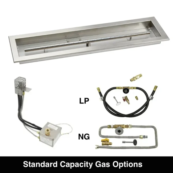 Linear Drop-In Fire Pit Kit AWEIS Ignition - Gas ConnectionOptions