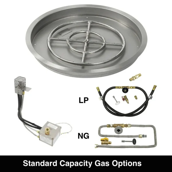 AWEIS Fire Pit Kit Gas Connection Options