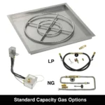 Electronic Ignition (AWEIS) Drop-In Square Fire Pit Kits Gas Connection Options for Standard Capacity Models