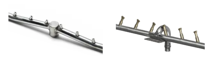 Differences in the gas hubs of the Torpedo Burner (left) and Bullet Burner (right)