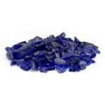 Dark Blue Recycled Fire Pit Glass side view