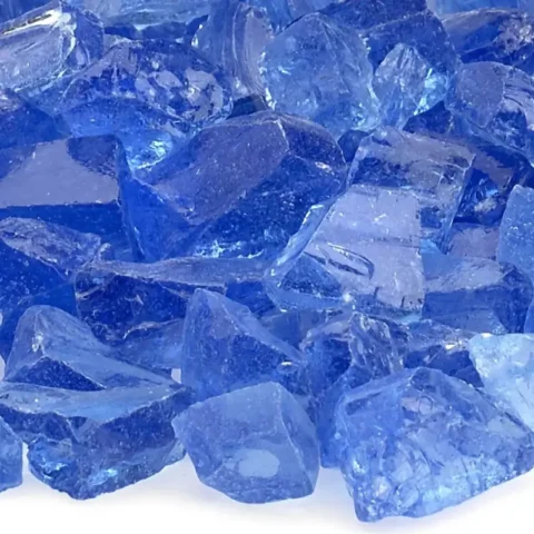 Light Blue Recycled Fire Glass detail