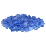 Light Blue Recycled Fire Glass side view