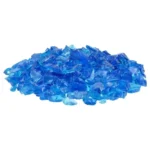 Turquoise Recycled Fire Pit Glass side view
