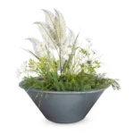 Cazo Powder Coated Steel Planter Bowl Gray