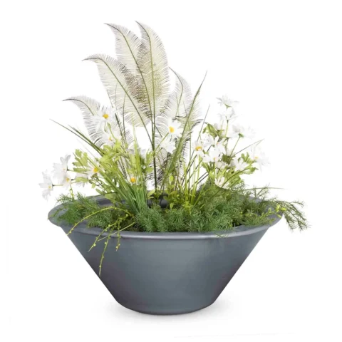 Cazo Powder Coated Steel Planter Bowl Gray