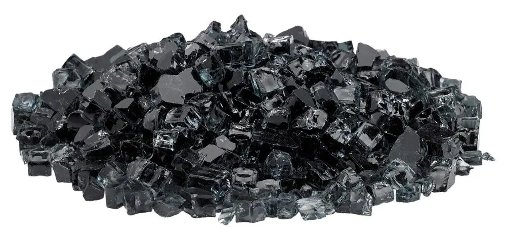 A 10 lb Bag of Starfire Classic Fire Glass 10lbs of Classic Fire Glass 1/2 Inch in Black