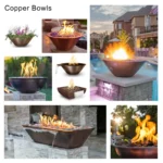 A selection Of Copper Bowls from a collection of Fire Bowls, Fire & Water Bowls, Planter Bowls, and more!