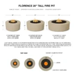 Florence 20" Tall GFRC Fire Pit by The Outdoor Plus