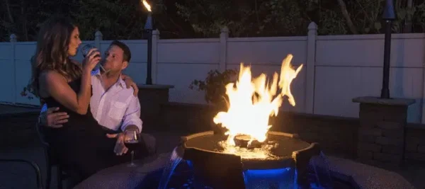 H20Fire Bowl at night