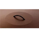 HPC Round Aluminum Fire Pit Cover in Copper Vein closeup of the handle