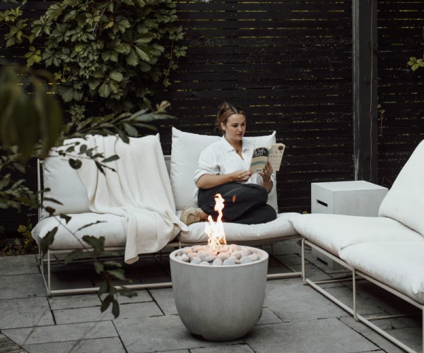 HPC Element fire pit with matching gas tank cover