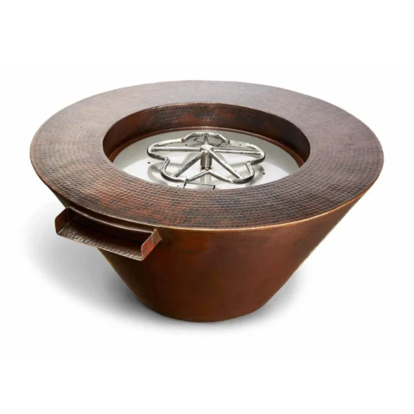 HPC Mesa Hammered Copper Fire & Water Bowl with Penta Burner
