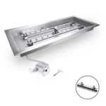 HPC Rectangular Match Lit Fire Pit Kit with Torpedo Burner