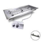 HPC Torpedo Rectangular Fire Pit Insert Push Button Flame Sensing