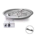 HPC Round Drop In Torpedo Fire Pit Kit with Flame Sensing Spark Ignition