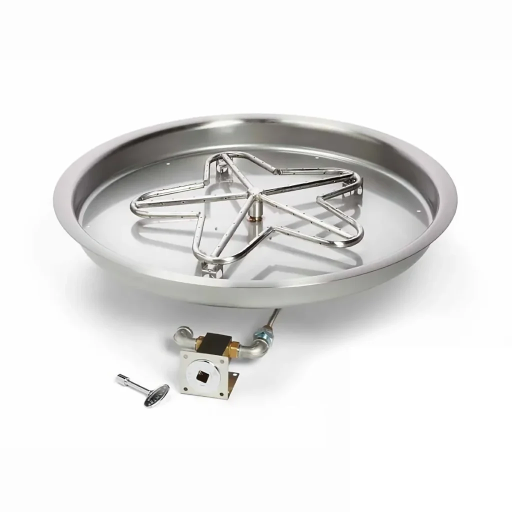 HPC Round Drop In Fire Pit Kit with Match Lit Penta Burner