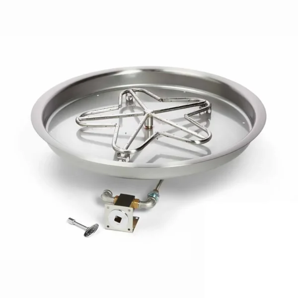 HPC Round Drop In Fire Pit Kit with Match Lit Penta Burner