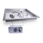 HPC Square Drop In Fire Pit Kit with Flame Sensing Spark Ignition