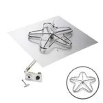 Non-certified HPC Torpedo Square Flat Fire Pit Kit with Push Button Ignition