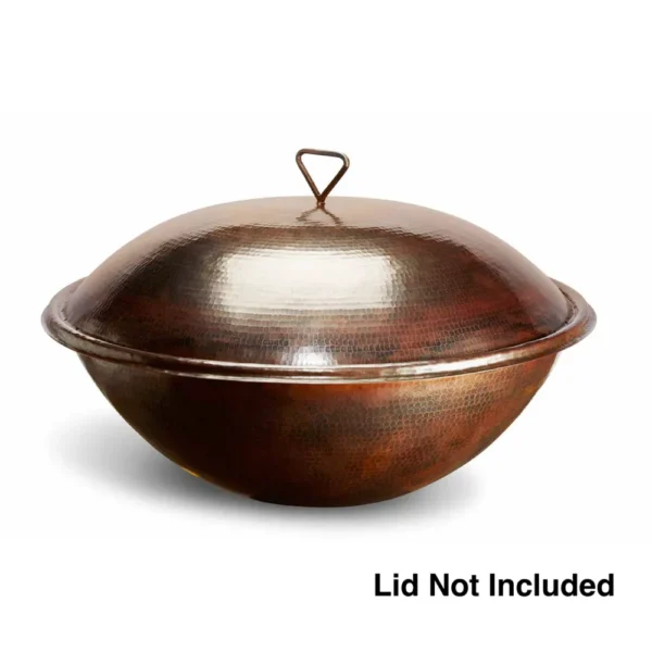 Hammered Copper Tempe Fire Bowl with Matching Lid