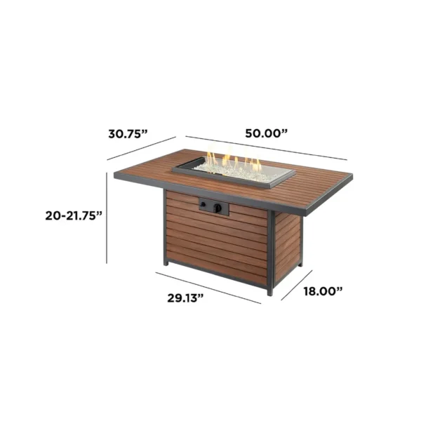 Brooks Rectangular Gas Fire Pit Table by The Outdoor Greatroom Company - Image 6