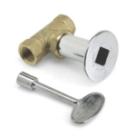Gas Key Valve with Chrome cover plate and key