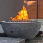 Sedona GFRC Fire Bowl on a patio