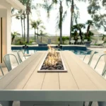 Alameda Fire Pit Table Wooden Top Powder Coated The Outdoor Plus