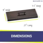 21" x 9" Rectangular Oil Rubbed Bronze Drop-In Fire Pit Pan Lid for the 18" x 6" Drop In Pan