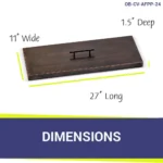 27" x 11" Rectangular Oil Rubbed Bronze Drop-In Fire Pit Pan Lid for the 24" x 8" Drop In Pan