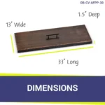 33" x 13" Rectangular Oil Rubbed Bronze Drop-In Fire Pit Pan Lid for the 30" x 10" Drop In Pan