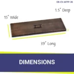 39" x 15" Rectangular Oil Rubbed Bronze Drop-In Fire Pit Pan Lid for the 36" x 12" Drop In Pan