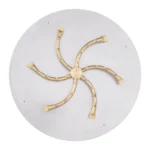 Round Flat Fire Pit Pan with Brass Bullet Burner viewed from above