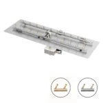 Electronic Ignition Rectangular Flat Fire Pit Kit with Bullet Burner