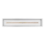 Rectangular Drop In Fire Pit Pan with Brass Linear Bullet Burner - viewed from above