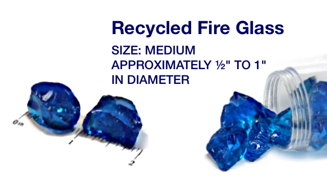Recycled Fire Pit Glass Medium Size Guide