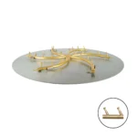Round Flat Fire Pit Pan with Brass Bullet Burner