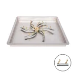 Square Drop-In Fire Pit Pan with SS Triple S Bullet Burner