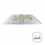 Square Flat Fire Pit Pan with Stainless Steel Triple S Bullet Burner