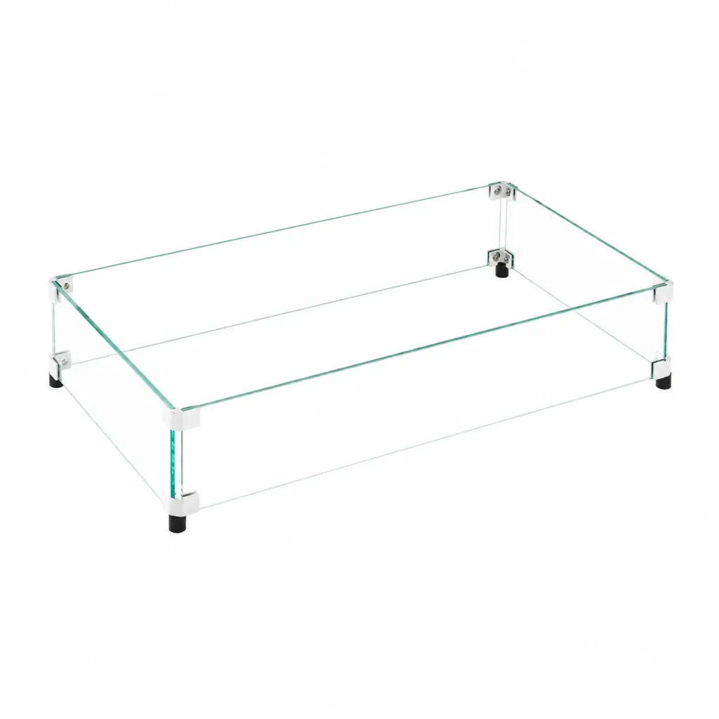 28.5×15.5x6 Inch Glass Wind Guard for CF-1224 Fire Pit Burner