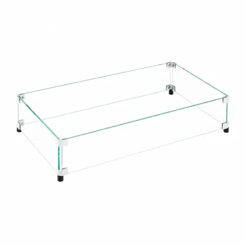 28.5×15.5x6 Inch Glass Wind Guard for CF-1224 Fire Pit Burner